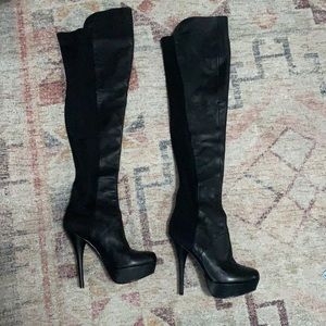 Black Knee High Boots with Heels